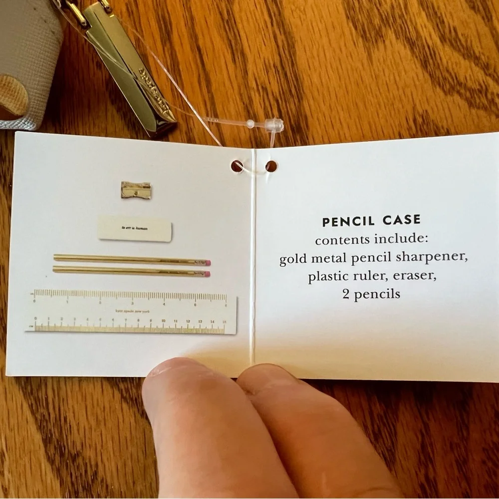 NWT Kate Spade Gold Dot Pencil Case